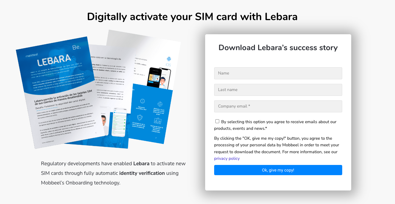 Digitally activate your SIM card with Lebara Mobbeel