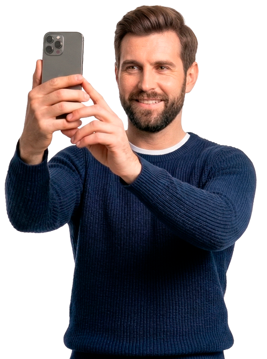 User taking selfie